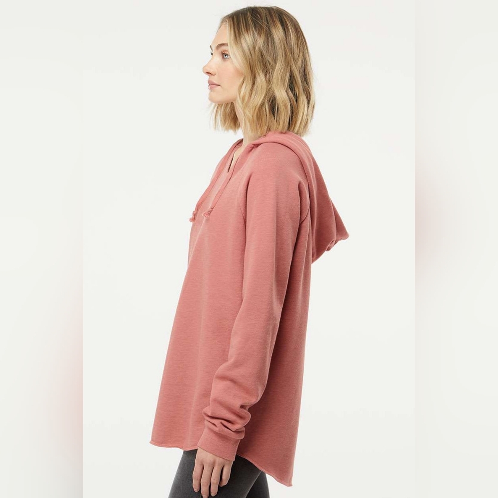 Independent Trading Company Fleace Sweatshirt Hoodie Dusty Rose Pink Women's XL - Picture 2 of 8